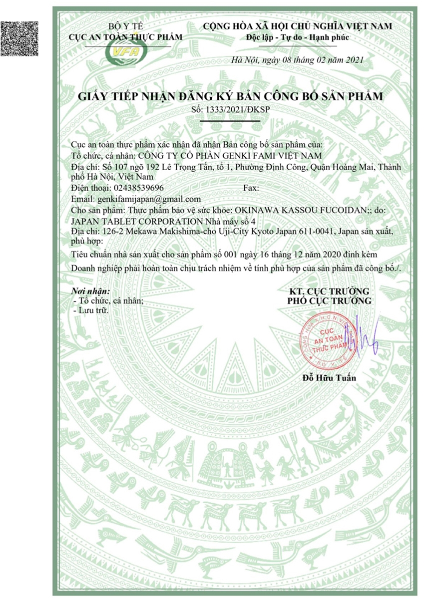 Viên uống Okinawa Kassou Fucoidan Nhật Bản - Hỗ trợ điều trị ung thư