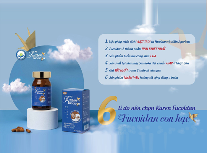 Kuren Fucoidan - Tăng cường miễn dịch cho người bị ung thư, Hộp 60 viên