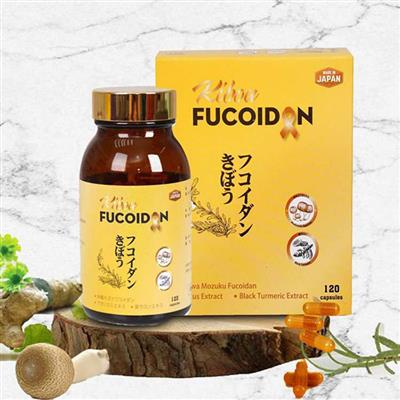 Viên uống phòng ngừa ung thư Kibou Fucoidan Nghệ đen, hộp 120 viên