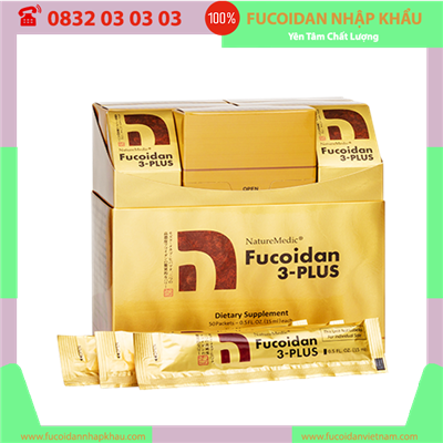 NatureMedic Fucoidan 3-Plus Nhật Bản Dạng Nước, Hộp lớn 50 gói